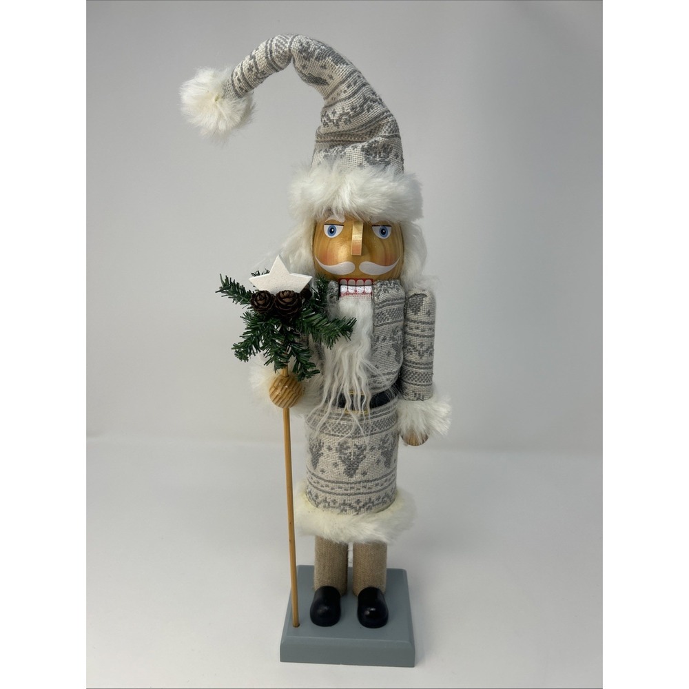 15" Cozy Knit Nordic Santa Nutcracker Rustic Christmas Holiday Decor